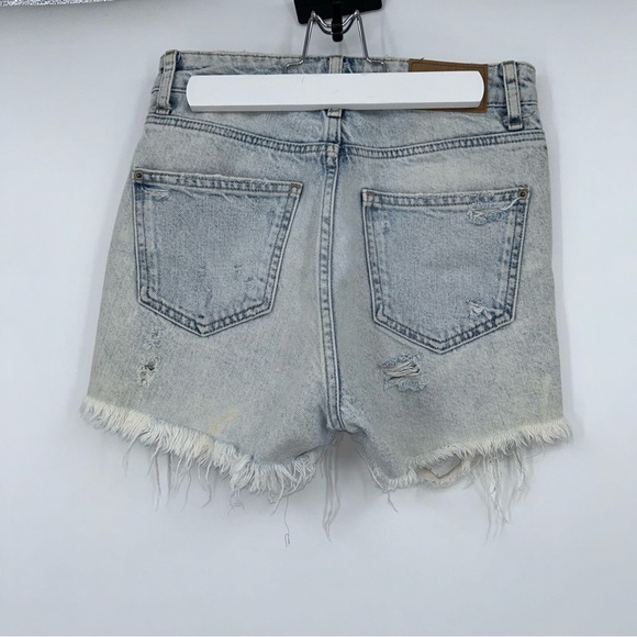 Zara Trafaluc Denim Jean Shorts Distressed Light Blue 100% Cotton Size 2 - Picture 2 of 2